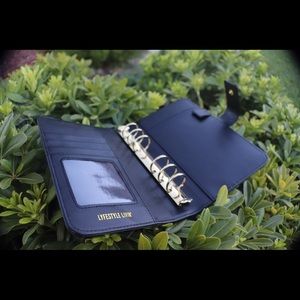A6 Black leather binder cover